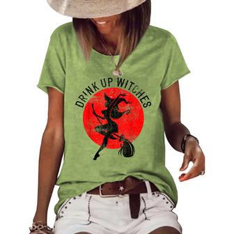 Drink Up Witches Witch Costume Halloween Women's Loose T-shirt - Seseable
