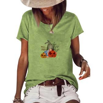 Fall Vibes Pumpkin Gnomes Things Women's Loose T-shirt - Seseable