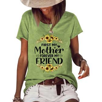 First My Mother Forever My Friend Mothers Day Clothing Mom Women's Short Sleeve Loose T-shirt - Thegiftio UK