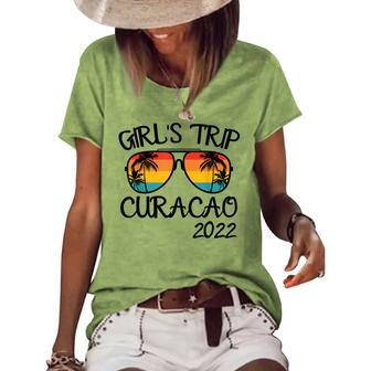 Girls Trip Curacao 2022 Sunglasses Summer Vacation Women's Loose T-shirt