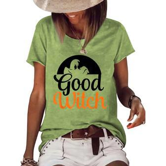 Good Witch Witch Pumpkin Halloween Women's Loose T-shirt - Seseable