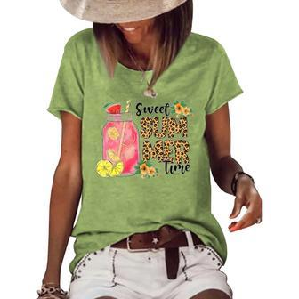 Leopard Sweet Summer Time Funny I Love Summer Beach Vacation Graphic Design Printed Casual Daily Basic Women's Short Sleeve Loose T-shirt - Thegiftio UK