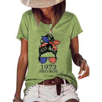 Messy Bun Pro Roe 1973 Pro Choice Women’S Rights Feminism V2 Women's Loose T-shirt - Seseable