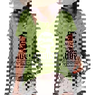 Queen August Is My Birthday Yes The Whole Month Birthday Women's Short Sleeve Loose T-shirt - Thegiftio