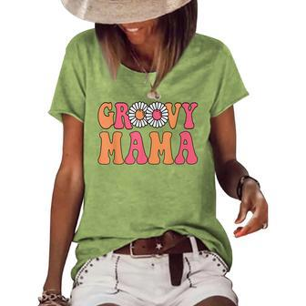 Retro Groovy Mama Matching Family 1St Birthday Party V2 Women's Loose T-shirt - Seseable