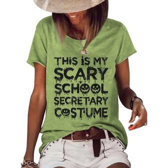 This Is My Scary School Secretary Costume Halloween Women's Loose T-shirt - Seseable
