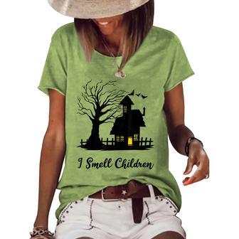 I Smell Children Kids Costume Halloween Witch House Women's Loose T-shirt - Seseable