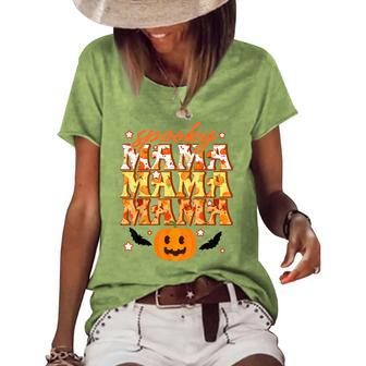 Spooky Mama Spooky Season Halloween Mom Mommy Women's Loose T-shirt - Seseable