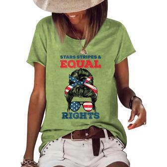 Stars Stripes And Equal Rights 4Th Of July Womens Rights V2 Women's Loose T-shirt - Seseable