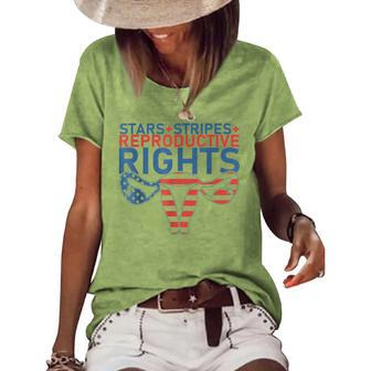 Stars Stripes Reproductive Rights Patriotic 4Th Of July V22 Women's Loose T-shirt - Seseable