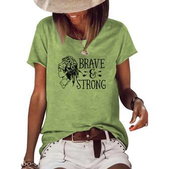 Strong Woman Brave And Strong Black Women's Loose T-shirt - Seseable