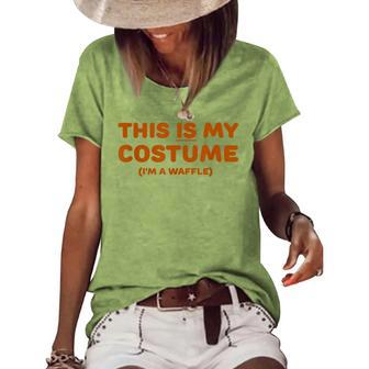 Waffle Halloween Costume Trick Or Treat Party Women's Loose T-shirt - Seseable