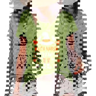 Witch Pacu Nurse Crew Costume Halloween Witch Broom Costume Women's Short Sleeve Loose T-shirt - Thegiftio