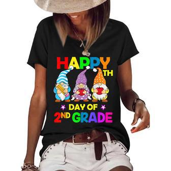 100Th Day Of School 2Nd Grade Gnomes Teacher - 100Th Days Women's Short Sleeve Loose T-shirt - Thegiftio UK