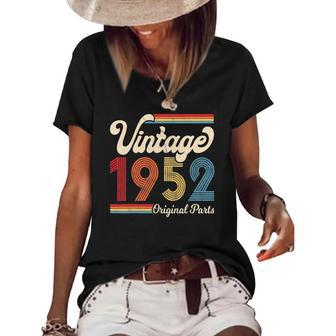 1952 Vintage 1952 Birthday Gift Men Women Born Made 1952 Women's Short Sleeve Loose T-shirt | Mazezy