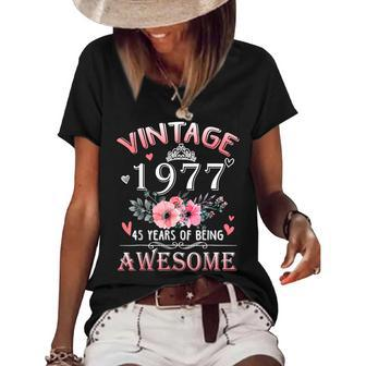 45 Year Old Made In Vintage 1977 45Th Birthday Women's Short Sleeve Loose T-shirt - Seseable