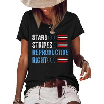 4Th Of July Stars Stripes And Reproductive Rights Patriotic Women's Short Sleeve Loose T-shirt - Seseable