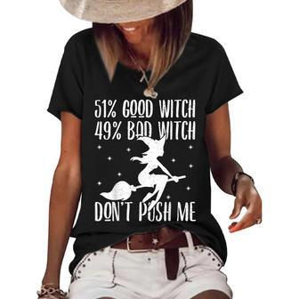 51 Good Witch 49 Bad Witch Halloween Costume Gift Women's Short Sleeve Loose T-shirt - Seseable