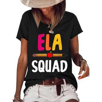 8Q1v Ela Squad English Language Arts Teacher School Women's Short Sleeve Loose T-shirt - Thegiftio UK