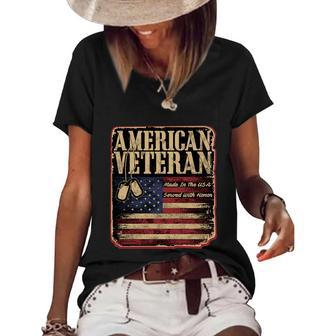 American Veteran Graphic Design Printed Casual Daily Basic V7 Women's Short Sleeve Loose T-shirt - Thegiftio UK