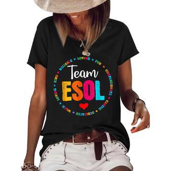 Back To School Teachers Crew Students Team Esol Teacher Women's Short Sleeve Loose T-shirt - Thegiftio UK