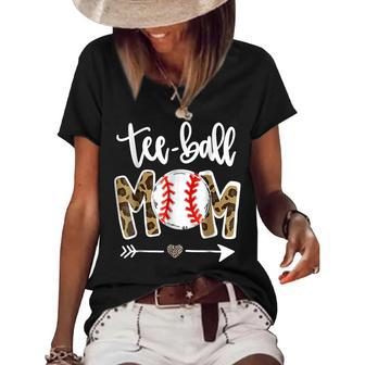 Ball Mom Mothers Day Gift Ball Mom Leopard Funny Women's Short Sleeve Loose T-shirt - Thegiftio UK