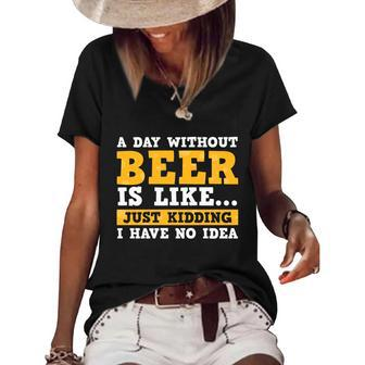 Beer Lover Gift A Day Drinking Team Beer Gift Women's Short Sleeve Loose T-shirt - Thegiftio UK