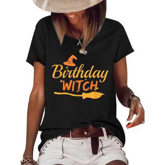 Birthday Witch Halloween Birthday Witch Witchcraft Lover Women's Short Sleeve Loose T-shirt - Seseable