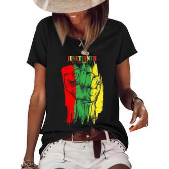 Black History Celebration I Black History Month Fist Juneteenth Women's Short Sleeve Loose T-shirt - Thegiftio UK
