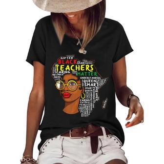 Black Teachers Matter V2 Women's Short Sleeve Loose T-shirt - Thegiftio UK