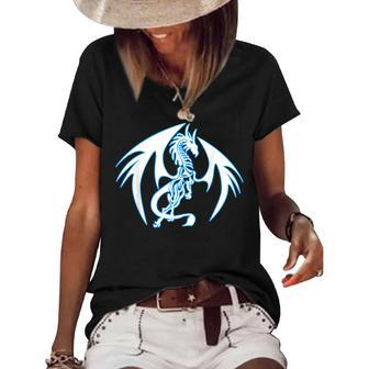 Blue Ice Dragon Kids Halloween Team Undead Women's Short Sleeve Loose T-shirt - Seseable