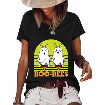 Boo Bees Ghoul Ghost Halloween Candy Full Moon Soul Spooky Women's Short Sleeve Loose T-shirt - Thegiftio UK