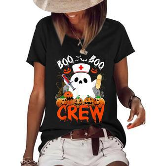 Boo Boo Crew Funny Ghost Ems Emt Paramedic Nurse Halloween Women's Short Sleeve Loose T-shirt - Thegiftio UK
