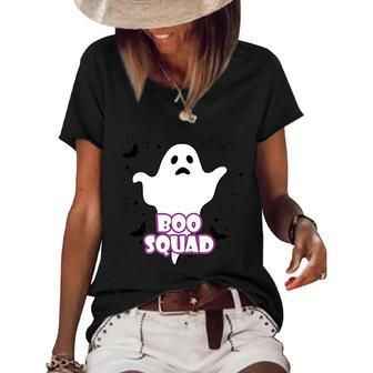 Boo Squad Halloween Day Sublimation Retro Halloween Women's Short Sleeve Loose T-shirt - Thegiftio UK