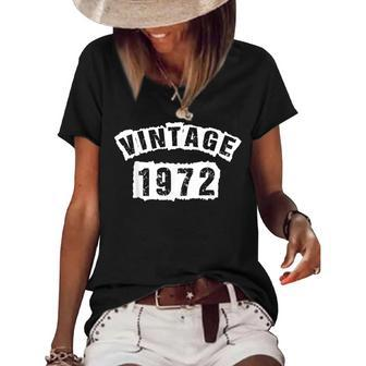 Born In 1972 50 Years Old Made In 1972 50Th Birthday Women's Short Sleeve Loose T-shirt - Seseable
