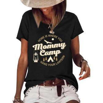 Camp Mommy Shirt Summer Camp Home Road Trip Vacation Camping Women's Short Sleeve Loose T-shirt | Mazezy