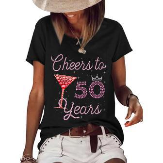 Cheers To 50 Years 50Th Birthday 50 Years Old Bday Women's Short Sleeve Loose T-shirt - Seseable