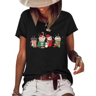 Christmas Coffee Women Sweets Winter Cozy Xmas Coffee Lovers Women's Short Sleeve Loose T-shirt - Thegiftio