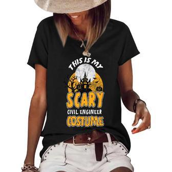 Civil Engineer Halloween This Is My Costume Trick Or Treat Women's Short Sleeve Loose T-shirt - Seseable