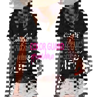 Color Guard Grandma Life Color Guard Grandmother Women's Short Sleeve Loose T-shirt - Thegiftio