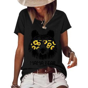 Colorful Sunflower Mama Bear Mother Bear Lover Women's Short Sleeve Loose T-shirt - Thegiftio UK