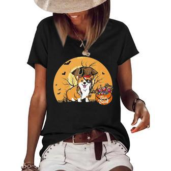 Corgi Halloween Dog Funny T Women's Short Sleeve Loose T-shirt - Thegiftio UK