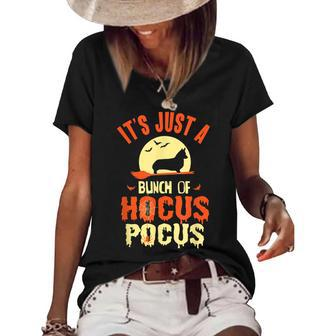 Corgi Hocus Pocus Halloween Women's Short Sleeve Loose T-shirt - Seseable