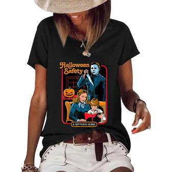 Cute Halloween Funny Halloween Day Halloween Safety Family Guide Graphic Design Printed Casual Daily Basic Women's Short Sleeve Loose T-shirt - Thegiftio UK
