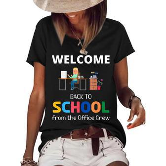 Cute Welcome Back To School From The Office Crew Staff Women's Short Sleeve Loose T-shirt - Thegiftio UK