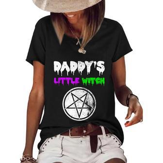 Daddys Little Witch Halloween Sexy Kinky Graphic Design Printed Casual Daily Basic Women's Short Sleeve Loose T-shirt - Thegiftio UK