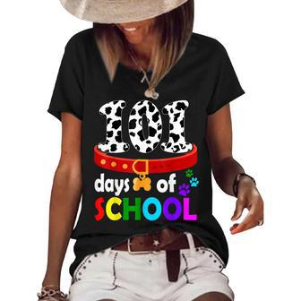 Dalmation Dog 101 Days Of School Teachers Kids Women's Short Sleeve Loose T-shirt - Thegiftio UK