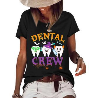 Dental Boo Crew Halloween Funny Dentist Assistant Women's Short Sleeve Loose T-shirt - Seseable