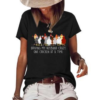 Driving My Husband Crazy One Chicken At A Time V3 Women's Short Sleeve Loose T-shirt - Seseable