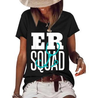 Er Squad Emergency Squad Emergency Nurse Er Nurse Women's Short Sleeve Loose T-shirt - Thegiftio UK